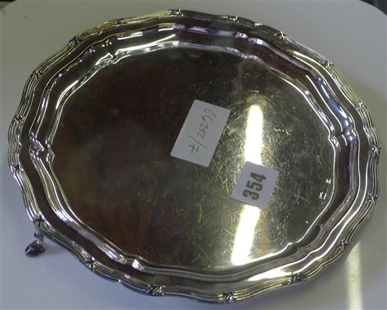 Silver salver (foot missing)